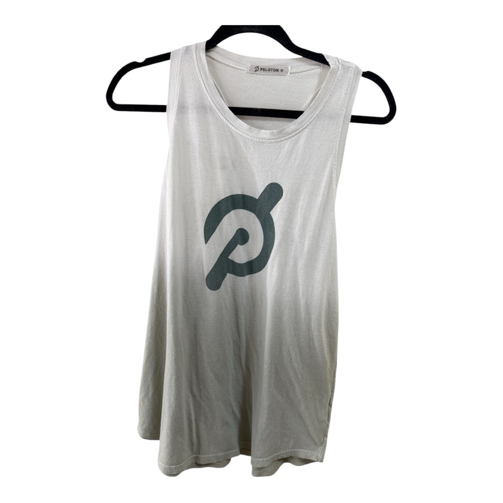 Peloton ombré white-green razorback tank top